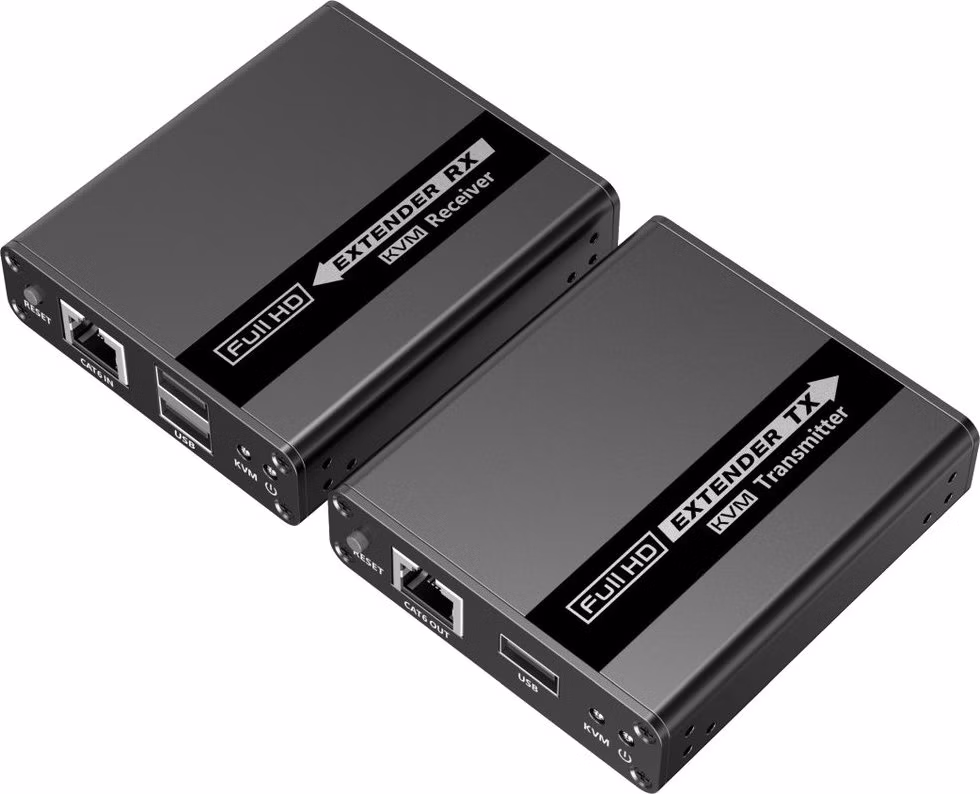 PremiumCord HDMI KVM extender 4K a FULL HD 1080p na 70m s přenosem USB