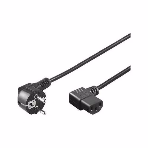 PremiumCord Kabel síťový 230V k počítači 5m, IEC konektor do úhlu 90°