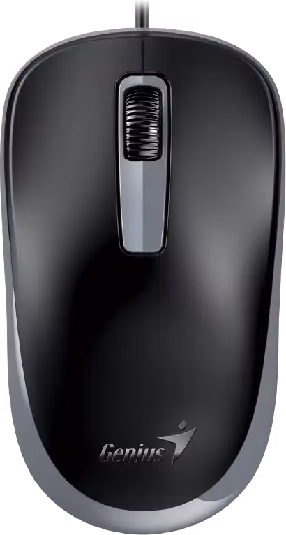 Genius DX-125S Myš, drátová, optická, 1200DPI, 3 tlačítka, tichá, USB, černo-šedá
