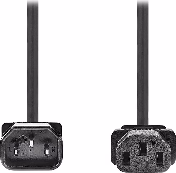 Nedis CEGL10500BK20 - Napájecí kabel | IEC-320-C14 Zásuvka – IEC-320-C13 Zásuvka | Přímý | Přímý | 2 m | Černá