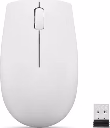 Lenovo 300 Wireless Compact/Kancelářská/Optická/1 000 DPI/Bezdrátová USB/Bílá