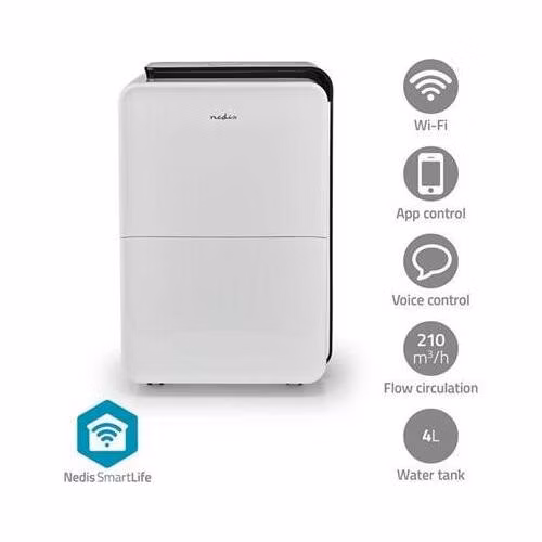 Nedis DEHU30WTW - Odvlhčovač SmartLife| 30 L | Odvlhčování / Průběžné / Sušení prádla / Ventilace |210 m?/h