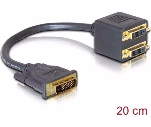 Delock adaptér DVI 25 samec > 2x DVI 25 samice