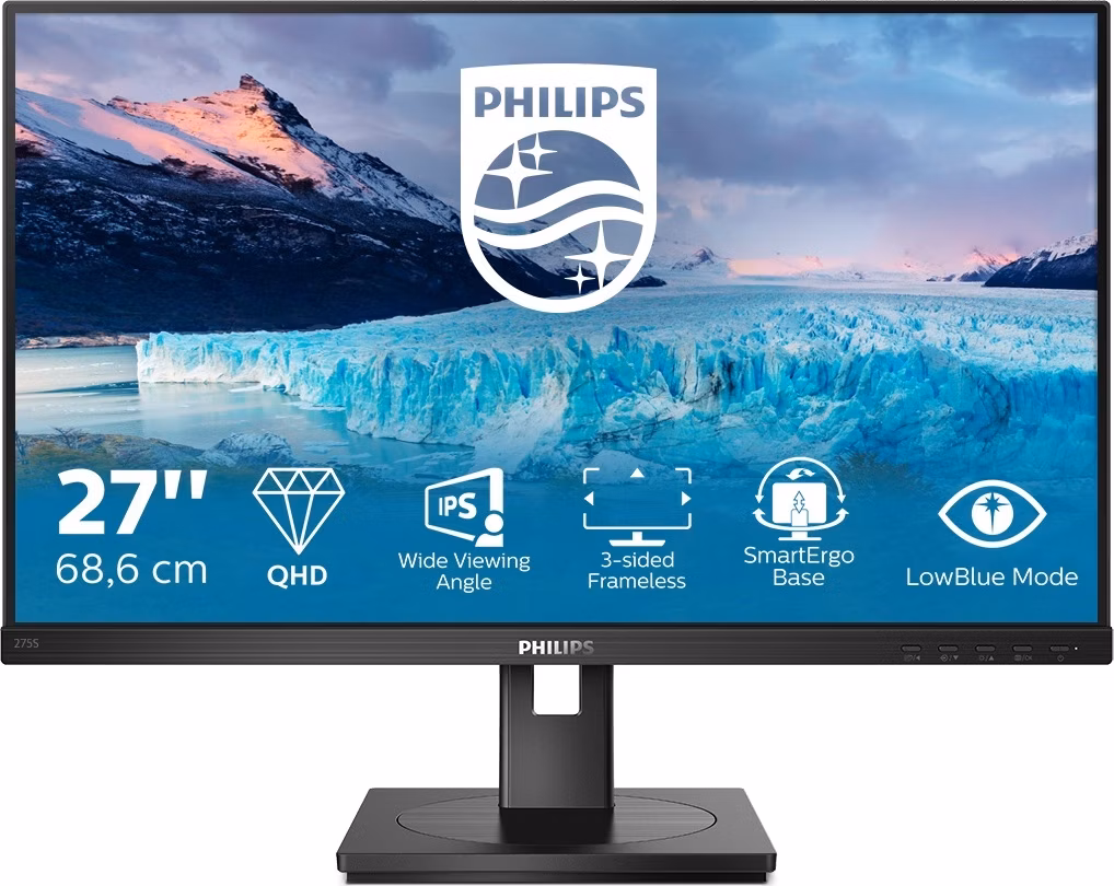 Philips MT IPS LED 27" 275S1AE/00 - panel IPS, 2560x1440, DVI-D, HDMI, DP, reproduktory, pivot