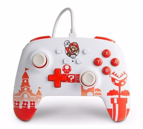 PowerA Enhanced Wired Controller for Nintendo Switch - Mario Red/White