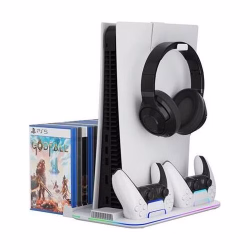 Canyon CS-51, multifiukčný stojan pre PS5 Slim, s chladením, nabíjanie 2 x gamepad, čierny