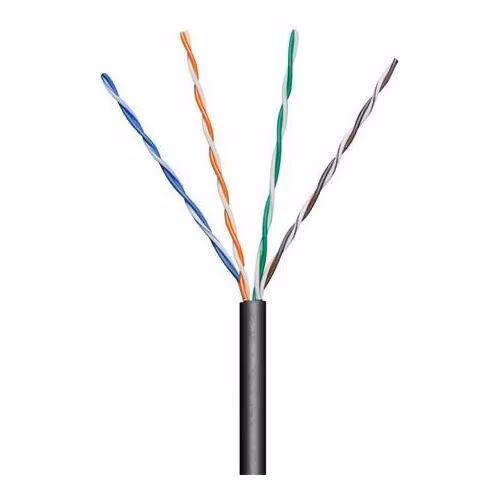 goobay TP Kabel 4x2,drát UTP Cat5e AWG24, 100m, černá, venkovní provedení
