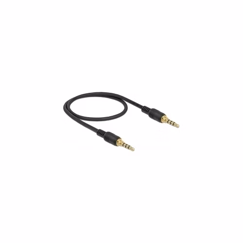 Delock Kabel Stereo Jack 3,5 mm 4 pin samec > samec 0,5 m černý