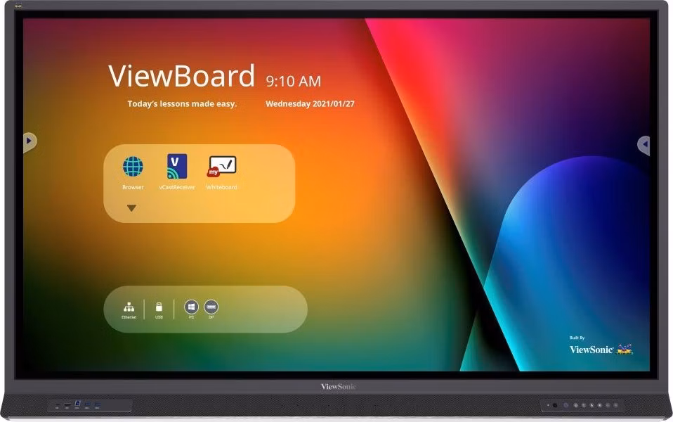 ViewSonic Flat Touch Display IFP6552-1B/ 65"/ UHD / 16/7 /400cd / Android 8-64/ OPS/ HDMI/ VGA/ DP/ HDMIout/ USB-C