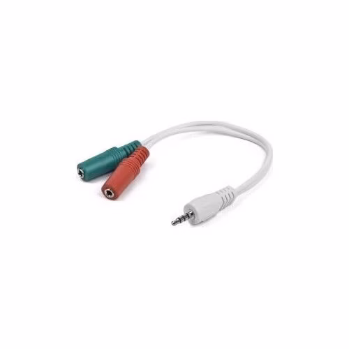 Kábel CABLEXPERT rozdvojka jack 3,5mm (4 pólový) na 2x3,5mm M/F, 20cm, biely
