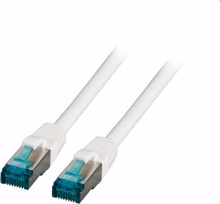 Patch kábel Cat6A, S/FTP, LSOH - 0,15m, biely