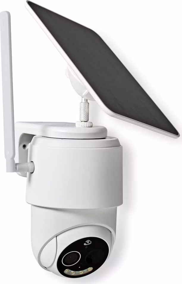 NEDIS IP kamera 4G solární/ venkovní/ PTZ/ Wi-Fi/ 2Mpix/ IP65/ PIR/ USB-C/ microSD/ Android/ iOS/ bílá + solární panel