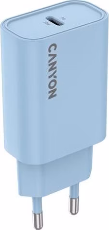 Canyon OnCharge 30CL, univerzálna cestovná nabíjačka do steny 1x USB-C, 30W PD, modrá