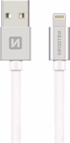 Swissten Datový Kabel Textile Usb / Lightning Mfi 2,0 M Stříbrný