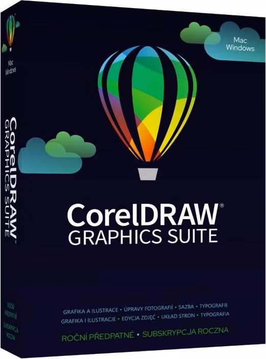 CorelDRAW Graphics Suite 365 dní pronájem licence (Single) ESD EN/DE/FR/BR/ES/IT/NL/CZ/PL