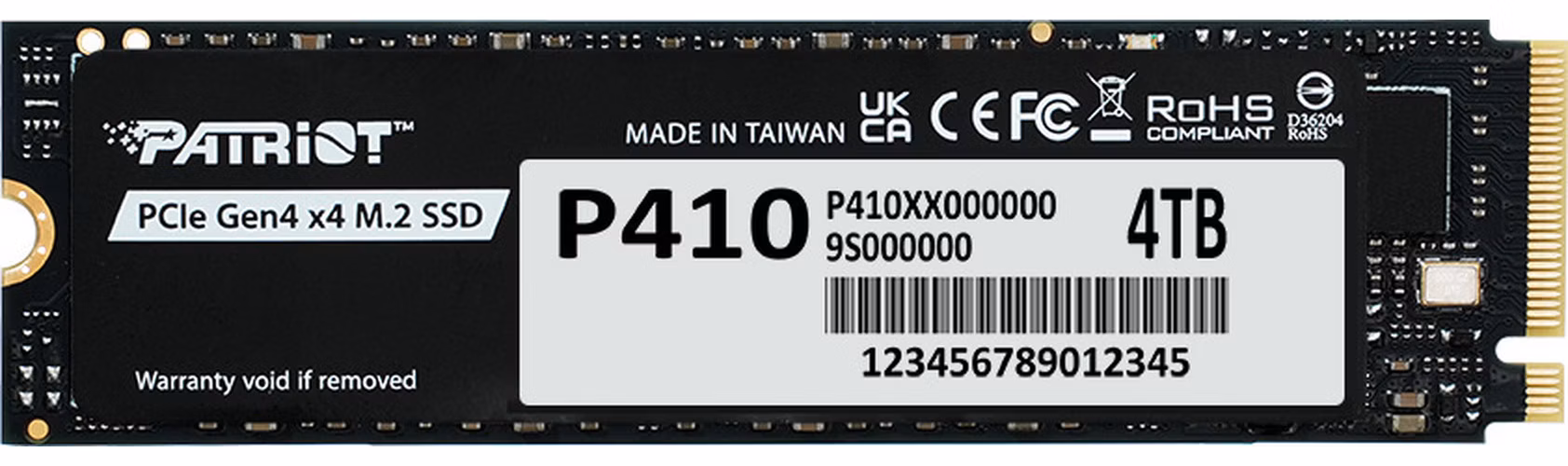 PATRIOT P410 4TB SSD / Interní / M.2 PCIe Gen4 x4 NVMe / 2280