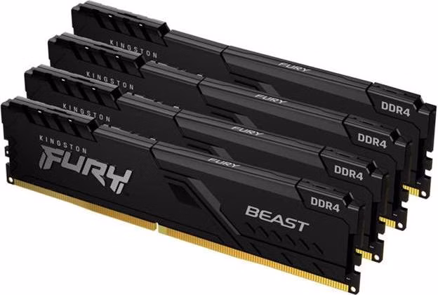 KINGSTON 16GB 2666MHz DDR4 CL16 DIMM (Kit of 4) FURY Beast Black