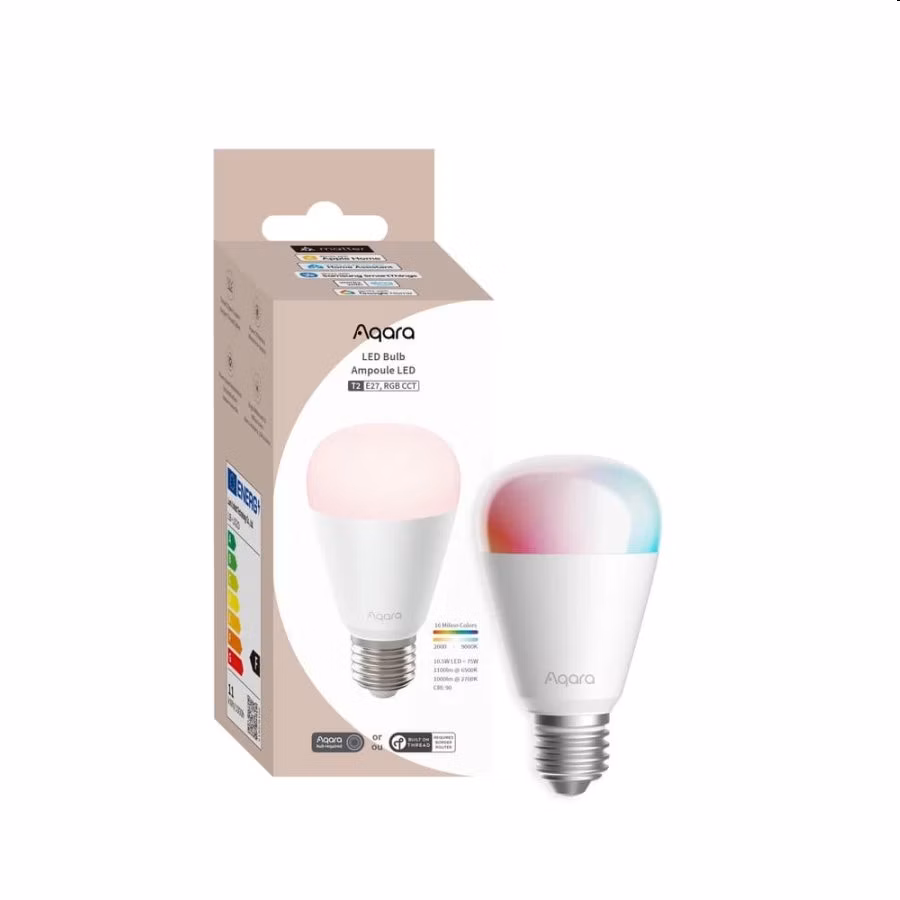 Aqara Smart Home LED žiarovka T2 E27 RGB+CCT, Zigbee a Thread