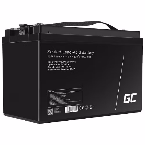 Green Cell AGM VRLA 12V 110Ah maintenance-free battery for boats, scooters, camper vans, wheelchairs, lawnmower