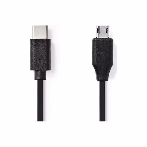 Nedis CCGB60750BK10 - USB 2.0 kabel | Typ-C Zástrčka - Micro B Zástrčka | 1 m | Černá barva