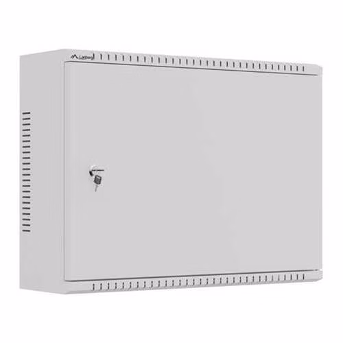 LANBERG Instalační skříň TPR 10" / 19" s MESH panelem 560 × 420 × 180 mm, šedá(sestavená)