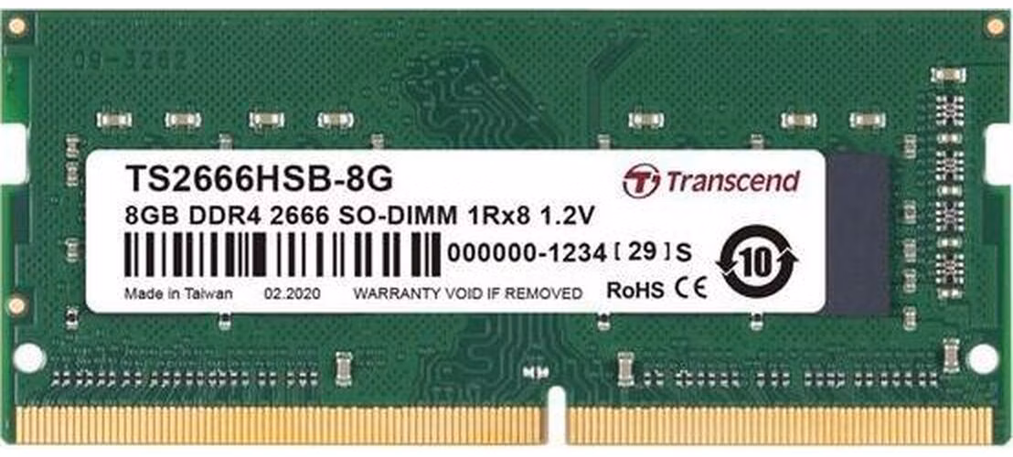 Transcend paměť 8GB SODIMM DDR4 2666 1Rx8 1Gx8 CL19 1.2V