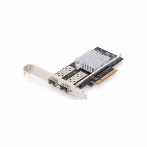 DIGITUS Karta SFP + 10G PCI Express s 2 porty, včetně držáku s nízkým profilem, čipová sada Intel JL82599ES