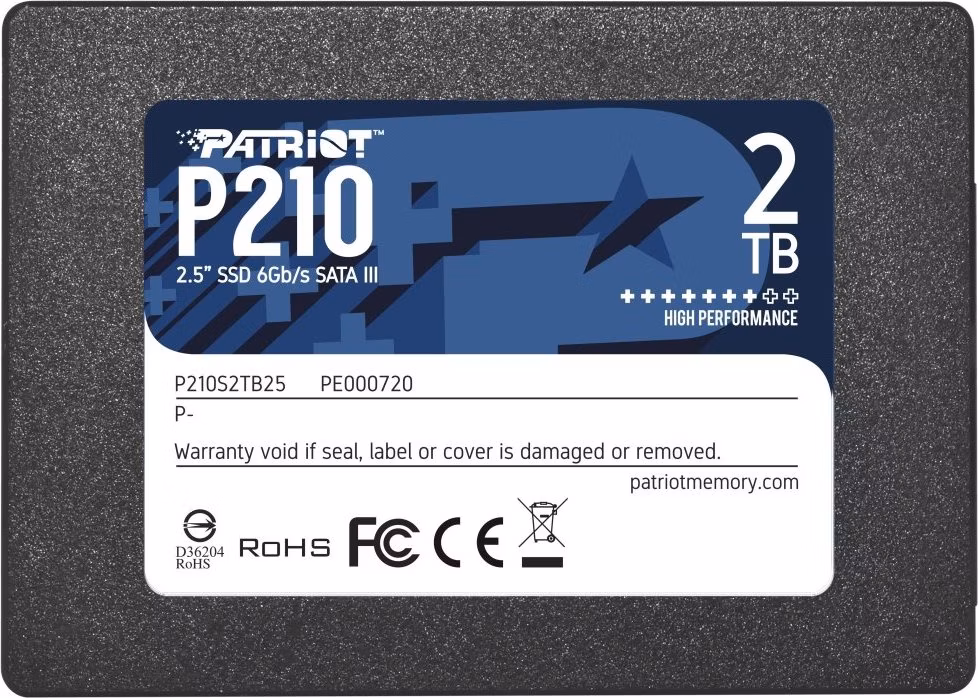 PATRIOT P210 2TB SSD / 2,5" / Interní / SATA 6GB/s / 7mm