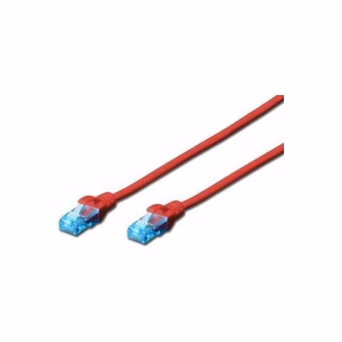 Digitus Ecoline Patch Cable, UTP, CAT 5e, AWG 26/7, červený 5m, 1ks