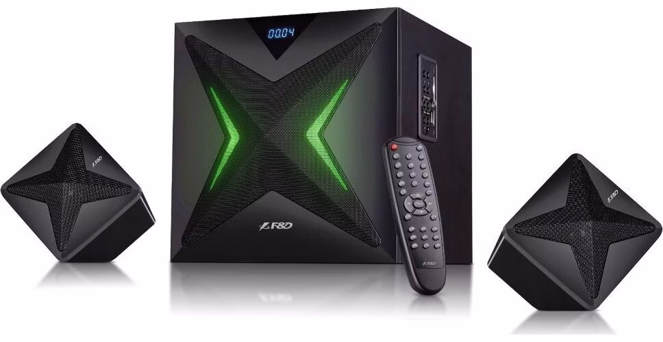 FENDA F&amp;D repro F550X/ 2.1/ 56W/ černé/ BT4.0/ NFC/ FM rádio/ USB/SD přehrávání/ dálkové ovládání