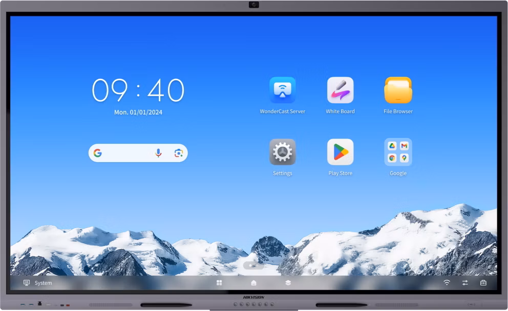 HIKVISION interaktivní dotykový panel 75", 4K, Android 14, 8GB,128G,480nit,50 points, USB, HDMI, Wifi ,BT, kamera, EDLA