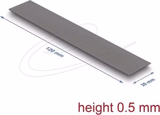 Delock Tepelně vodivá podložka 120 x 20 x 0,5 mm pro moduly M.2 3,2 W/mK - nízký únik oleje