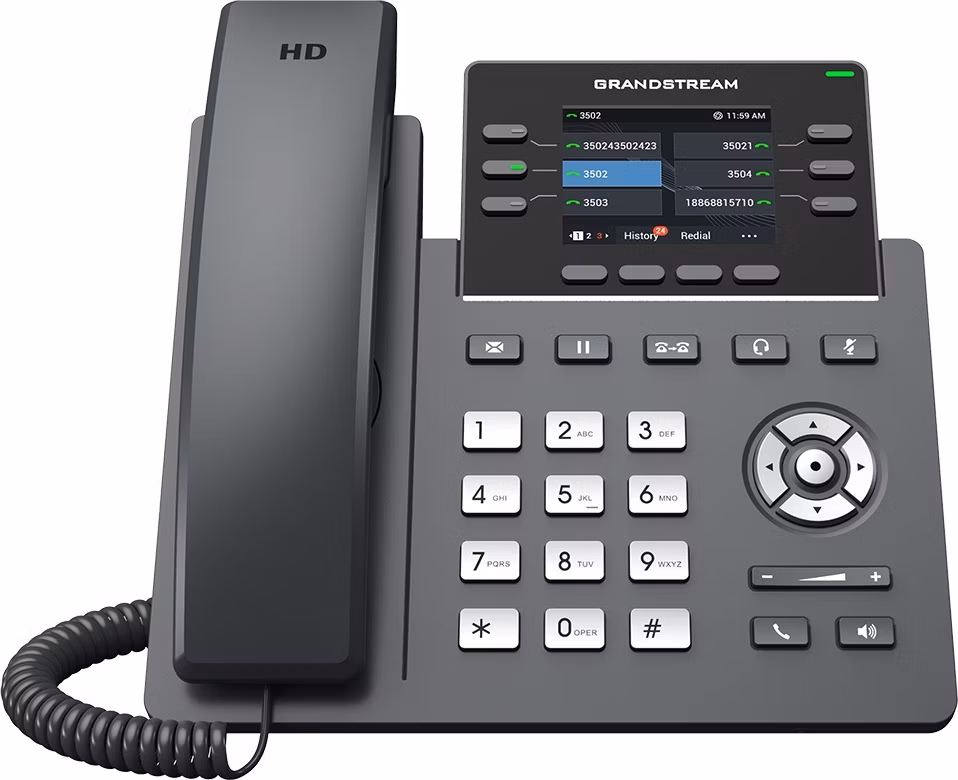 Grandstream GRP2613W SIP telefón, 2.8" TFT bar. displej, 4 SIP účty, 6 prog.tl., 2xGigabit PoE, WiFi