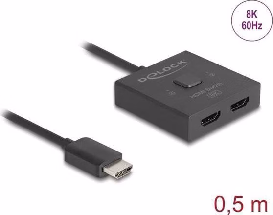 Delock Switch HDMI, 2 na 1, obousměrný, 8K