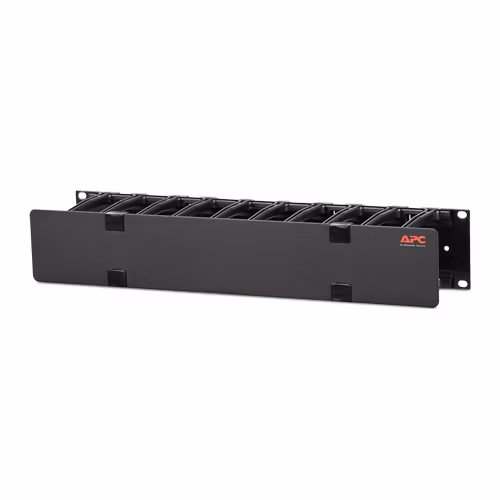 APC Horizontální organizátor kabelů, 2U x 4" hluboký, jednostranný s krytem