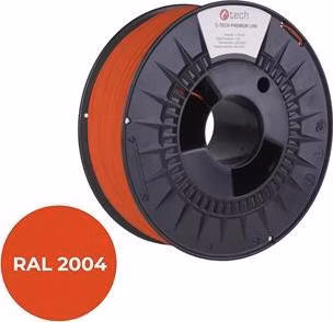 C-TECH tisková struna PREMIUM LINE ( filament ) , PLA, oranžová pravá, RAL2004, 1,75mm, 1kg