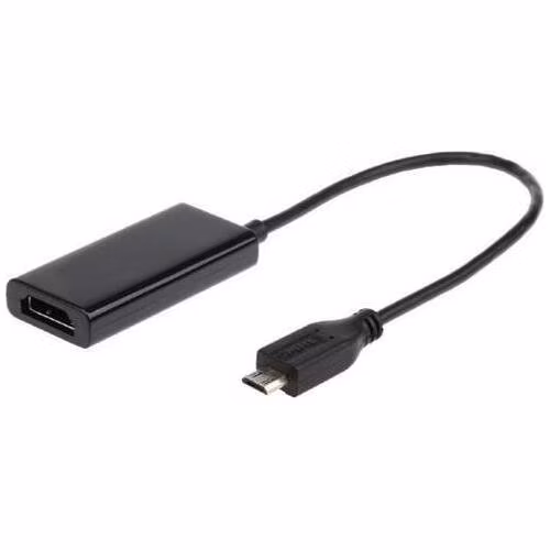 Gembird adaptér HDTV microUSB (M) na HDMI (F), 5-pin MHL, čierny