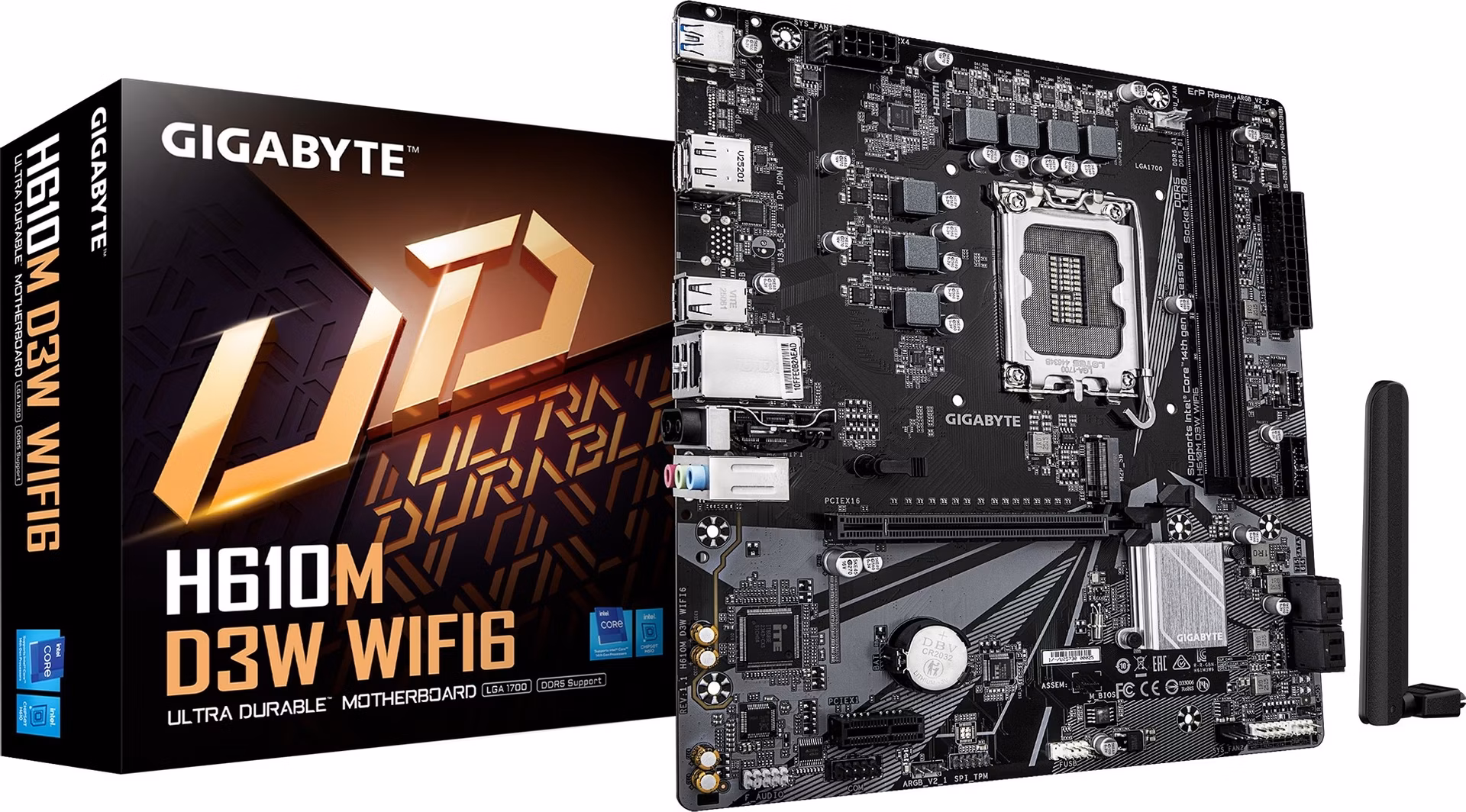 GIGABYTE MB Sc LGA1700 H610M D3W WIFI6, Intel H610, 2xDDR5, 1xHDMI, 1xDP, Wifi, mATX