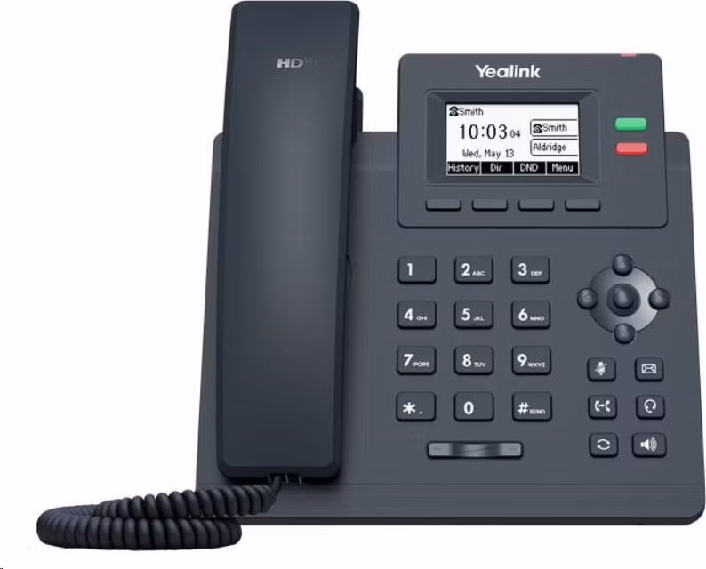 IP telefón Yealink SIP-T31G, 2,3" grafika 132x64, 2x RJ45 10/100/1000, PoE, 2x SIP, s adaptérom