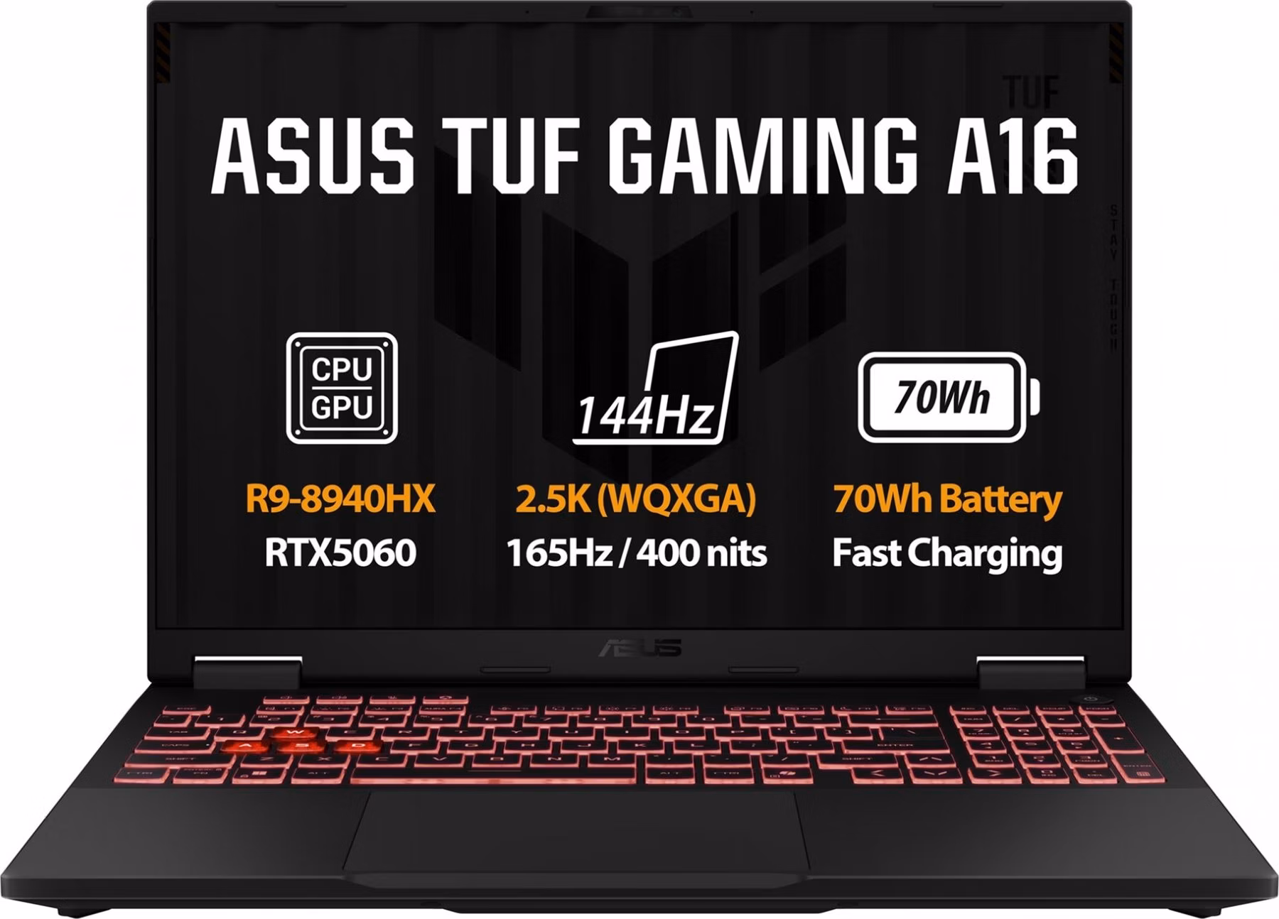 ASUS TUF Gaming A16/FA608PM-QT140WZ/R9-8940HX/16"/2560x1600/32GB/1TB/RTX 5060/W11H/Gray/2R