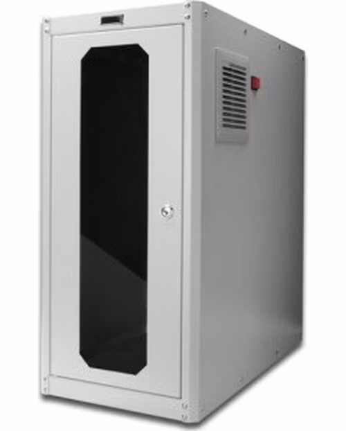 Digitus Pouzdro na počítač s nivelačními patkami, IP54 rozmery vnější 670x300x650 mm. vnitřní 581x292x550mm, skleněné dveře, venti