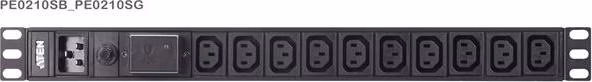 Aten PE0210S Základní 1U PDU s přepěťovou ochranou 16A Vstup C20 výstup 10X C13