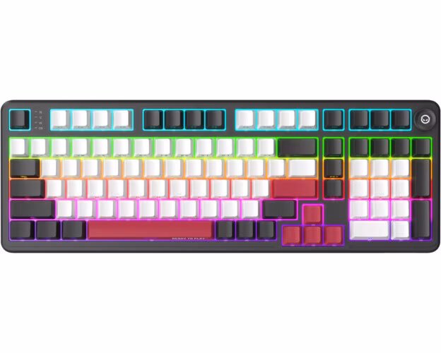Lorgar KBA4195BK, mechanická herná klávesnica, 101 klávesov, Toxic Purple Switch, Hot-Swap, RGB, USB-C
