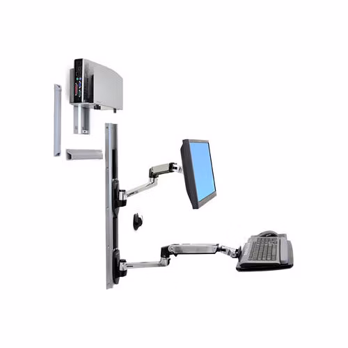 ERGOTRON LX Wall Mount System, systém držáků na zeď, monitor (all in one), klávesnice, myš