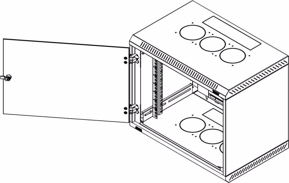 Triton 19' rozvaděč jednodílný 15U/600mm vylamovací otvor pro ventilátor RAL7035