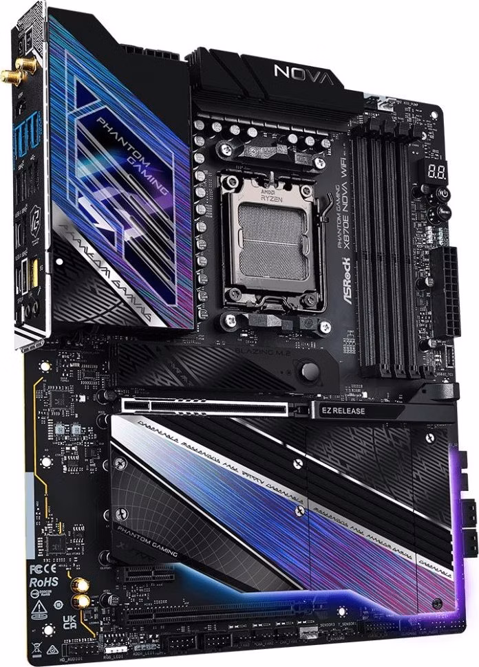 ASRock X870E Nova WiFi / AMD X870E / AM5 / 4x DDR5 DIMM / 5x M.2 / HDMI / USB-C / WiFi / ATX