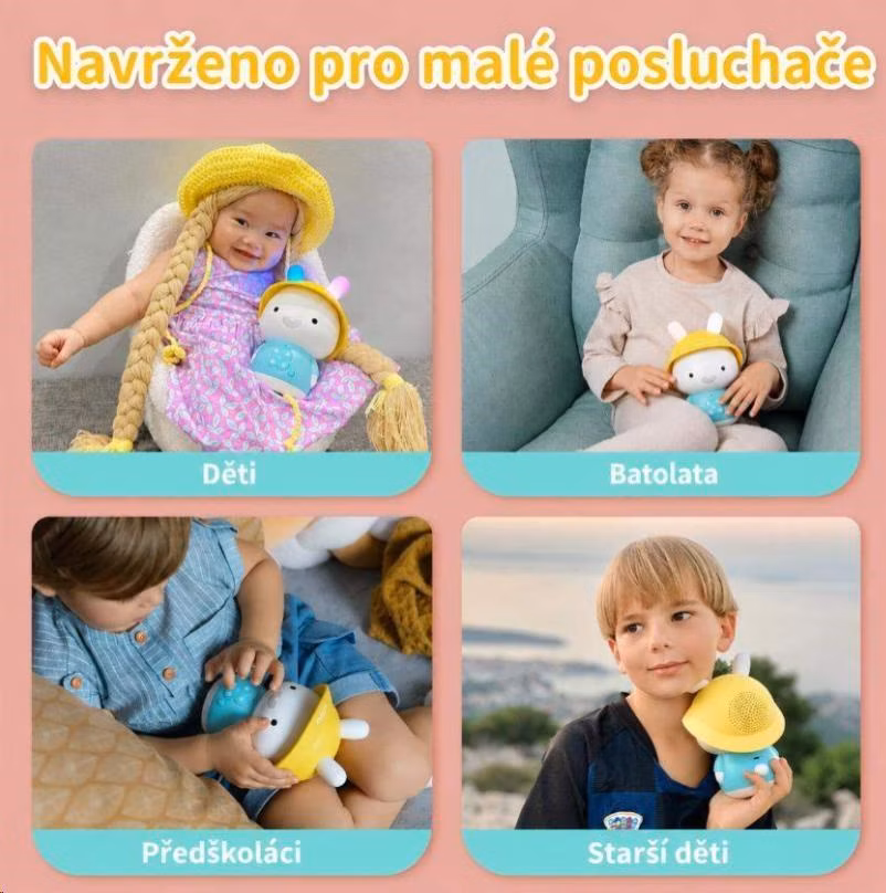 Alilo Baby Bunny - Dětský hudební přehrávač a bluetooth reproduktor, EN