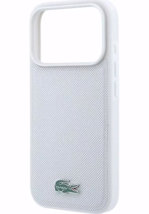 Lacoste PVC Iconic Petit Pique Metal Logo MagSafe kryt iPhone 18 Pro šedý
