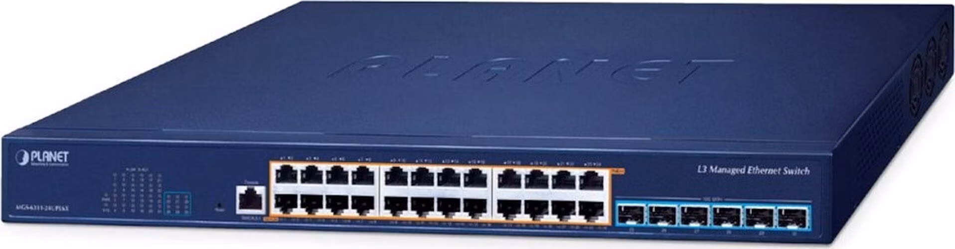 Planet MGS-6311-24UPL6X L3 switch, 24x2,5Gb PoE 802.3bt, 6x10Gb SFP+