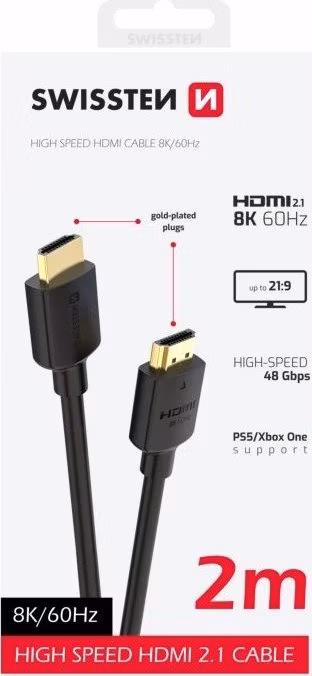 SWISSTEN KABEL HDMI NA HDMI 8K 60Hz 2,0 M PVC